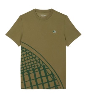 T-shirt Lacoste Kaki 1 ultra secco stampato
