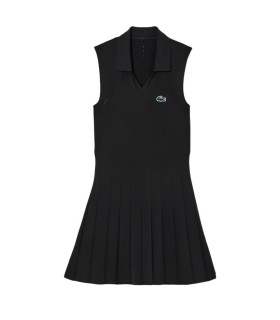 Robe Lacoste Femme noire de tennis élastique 1