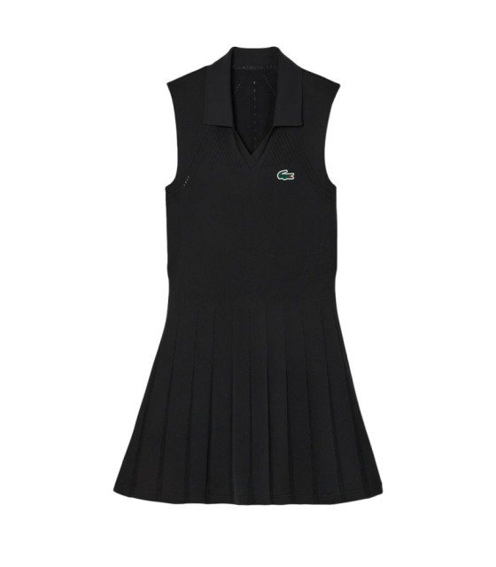 Robe Lacoste Femme noire de tennis élastique 1
