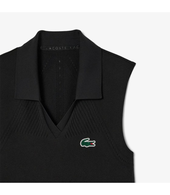 Kleid Lacoste Elastische Tennisfrau schwarz 2