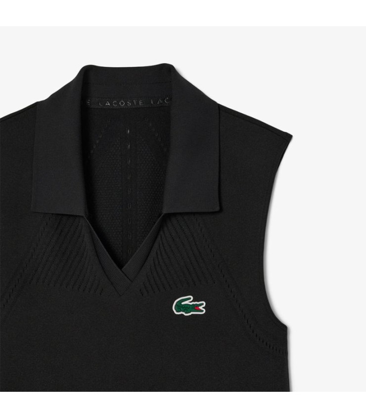 Kleid Lacoste Elastische Tennisfrau schwarz 2
