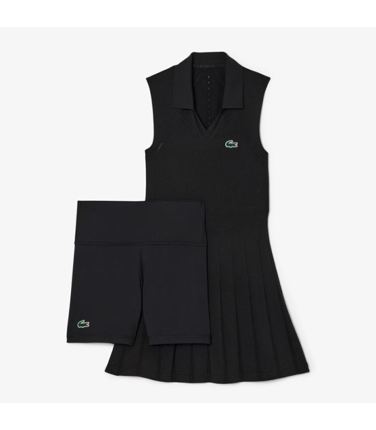 Robe Lacoste Femme noire de tennis élastique 3