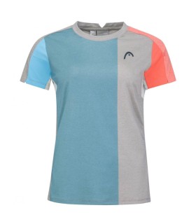 T-shirt cabeça padel tech femme cinza / bleu 1