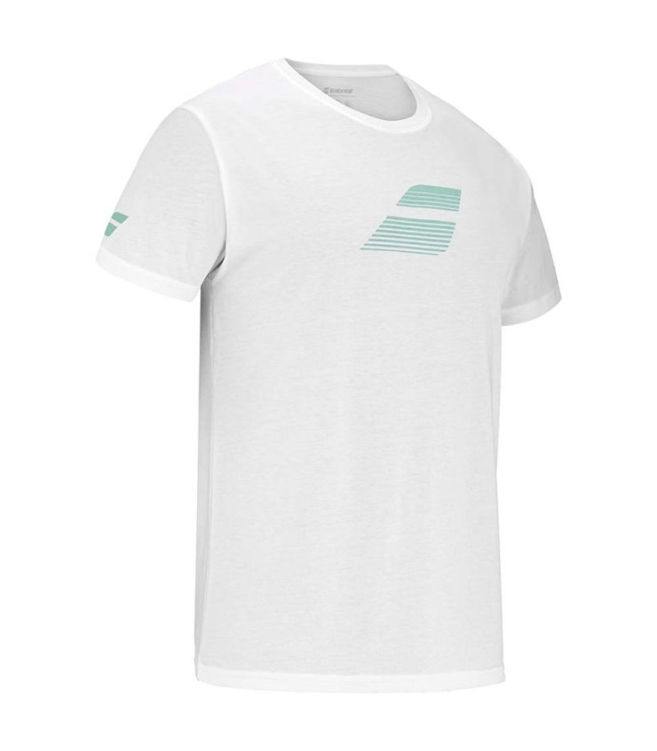 T-shirt Babolat Esercizio Big Bandiera Blanc 2