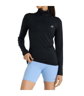 T-shirt à Manches Longues Nouveau Trimestage du quart de la ZIP FEMME NOIR 1