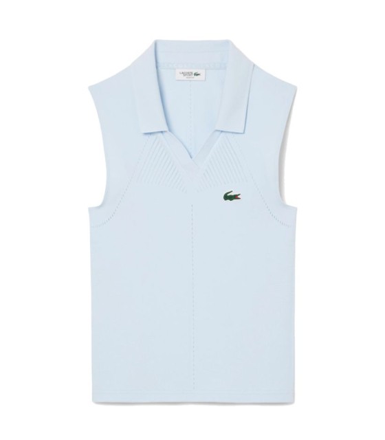 Polo Lacoste Femme Sans Manche Bleu 1