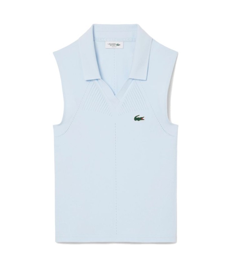 Polo Lacoste Femme sans manche bleu 1