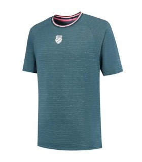 T-shirt K-Swiss Hypercourt Tee Melange Bleu Pétrole 1
