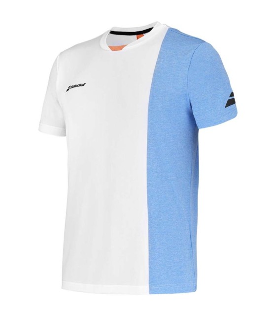 T-shirt Babolat Play Col Col Colle-Blanc / Bleu 2
