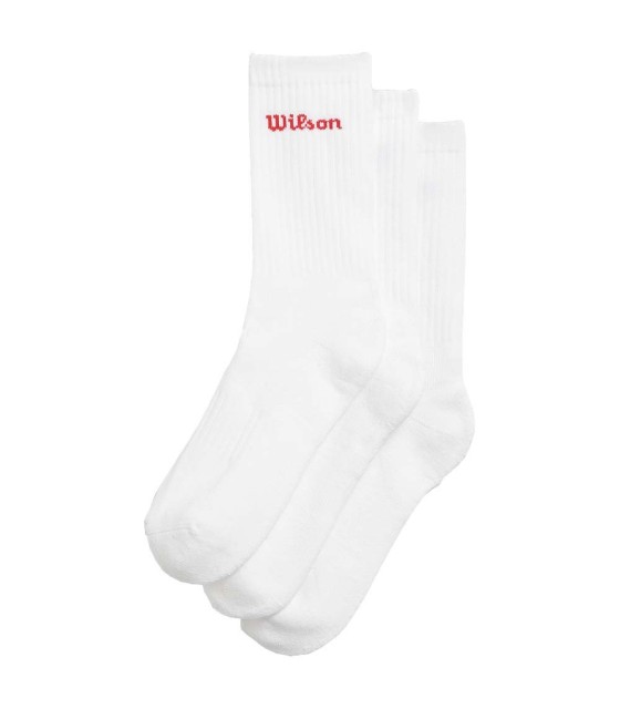 Calcetines Wilson Crew Logo 3 Pares Blanco 1