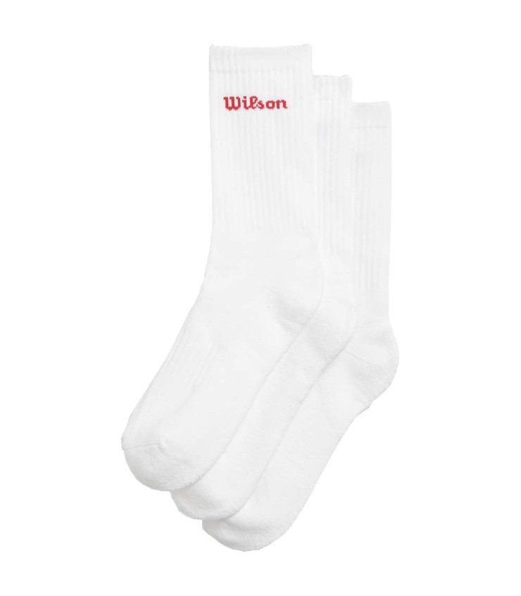 Chaussettes Wilson Crew logo 3 paires blanches 1