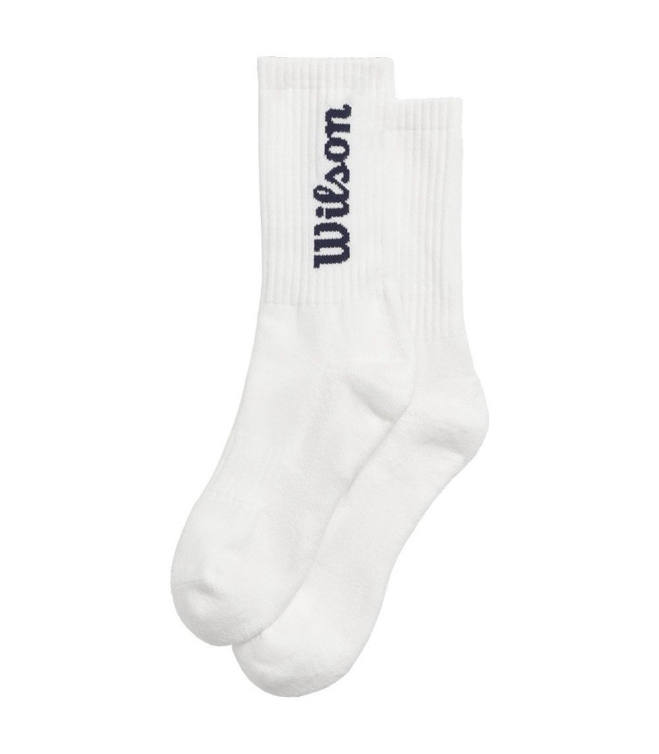 Calcetines Wilson Crew Logo Blanco / Azul marino 1