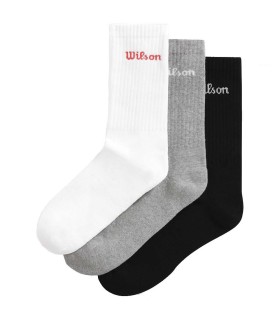 Socks Wilson Crew Logo Pack of 3 white / gray / black 1