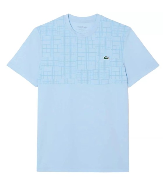 Camiseta Lacoste Tennis Novak Djokovic Ultra Dry Estampada Azul Claro 1