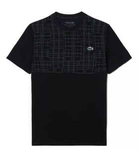 T-shirt Lacoste Tennis Novak Djokovic Ultra Dry Black Timbro 1