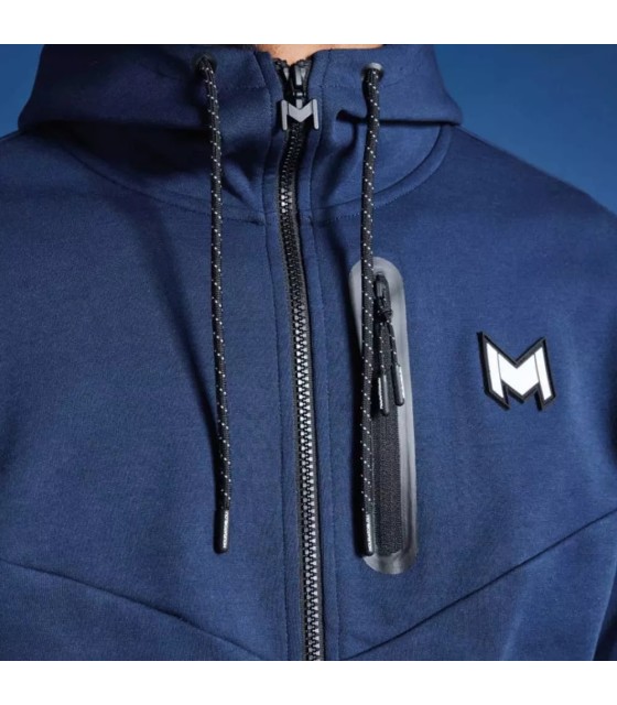 Giacca con cappuccio blu navy di Mouratoglou | Ipontennis