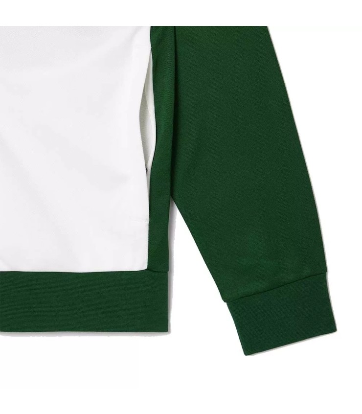 Veste de Tennis à Fermeture Éclair Vert Blanc de Lacoste | Ipontennis