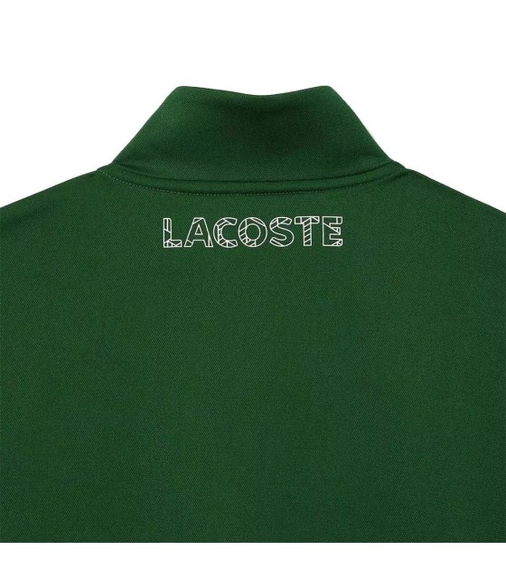 Veste de Tennis à Fermeture Éclair Vert Blanc de Lacoste | Ipontennis