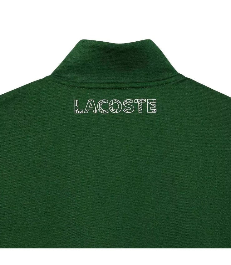 Giacca da Tennis con Cerniera Verde Bianca di Lacoste | Ipontennis