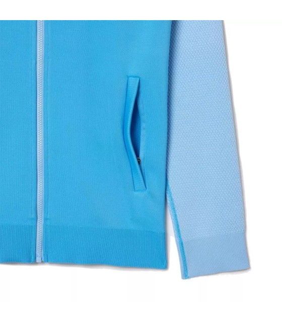 Lacoste Tennis Novak Djokovic Light Blue Jacket | IPONTENNIS