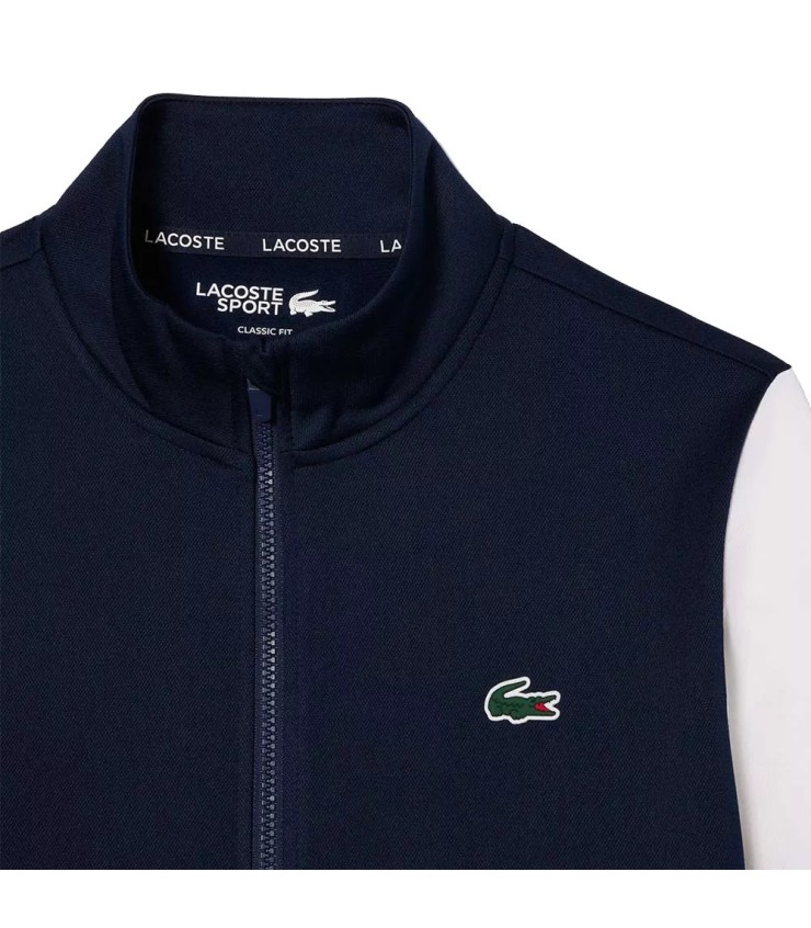 Veste de sport de tennis avec fermeture éclair bleu marine de Lacoste | Ipontennis