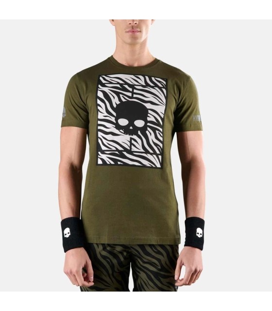 Court de tênis t-shirt de hidrogênio verde / branco 1