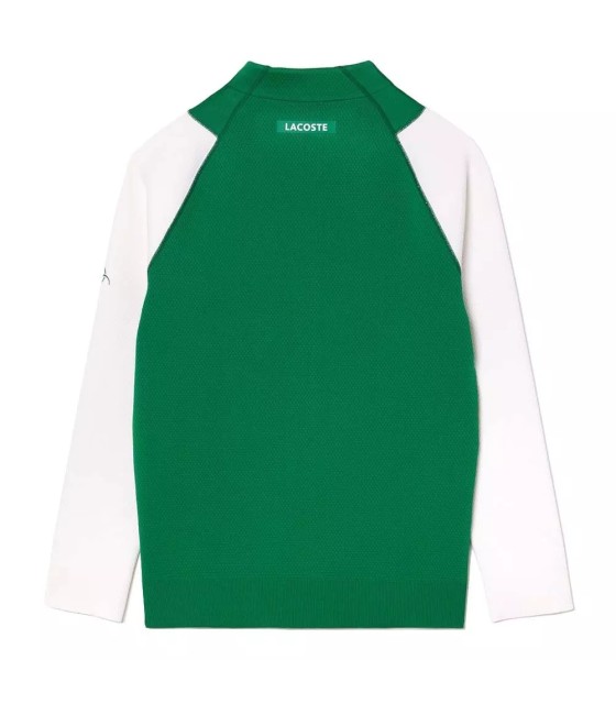 GIACCA LACOSTE TENNIS NOVAK DJOKOVIC VERDE BIANCO | Ipontennis