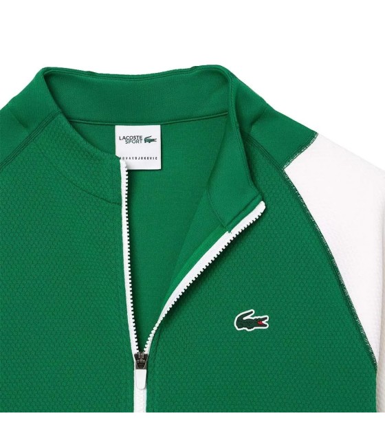 GIACCA LACOSTE TENNIS NOVAK DJOKOVIC VERDE BIANCO | Ipontennis