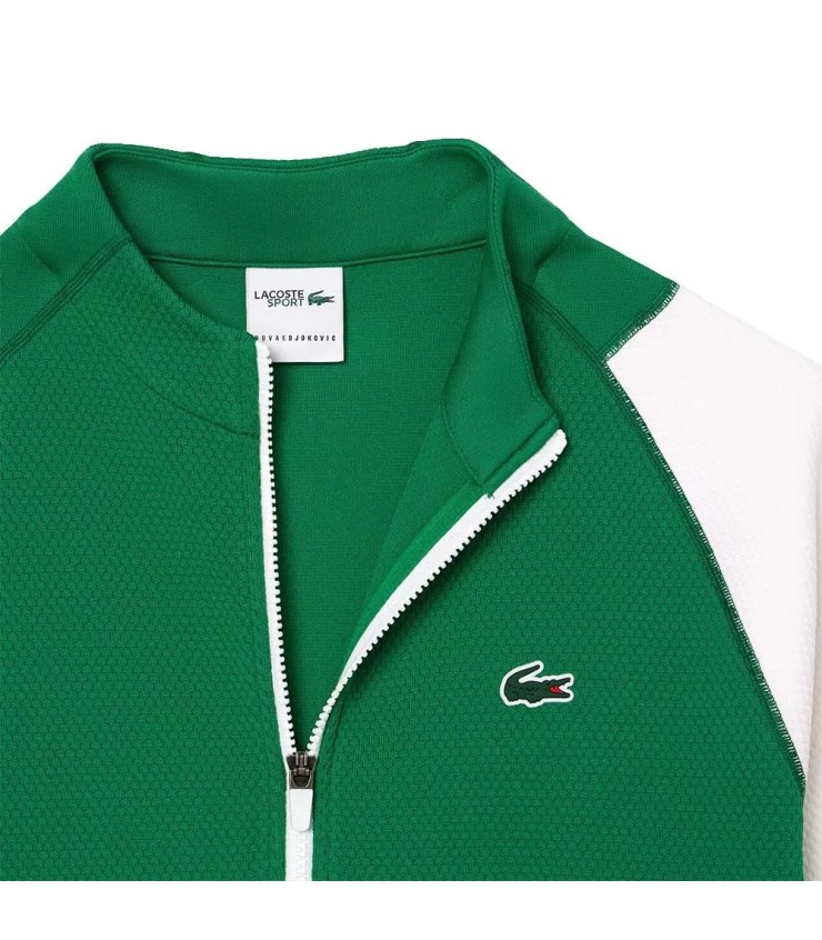 GIACCA LACOSTE TENNIS NOVAK DJOKOVIC VERDE BIANCO | Ipontennis