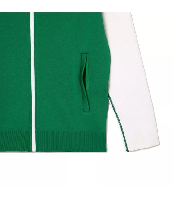 GIACCA LACOSTE TENNIS NOVAK DJOKOVIC VERDE BIANCO | Ipontennis
