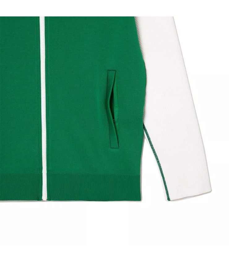 GIACCA LACOSTE TENNIS NOVAK DJOKOVIC VERDE BIANCO | Ipontennis