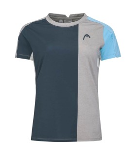 Camiseta Head Padel Tech Mujer Gris / Azul Marino 1