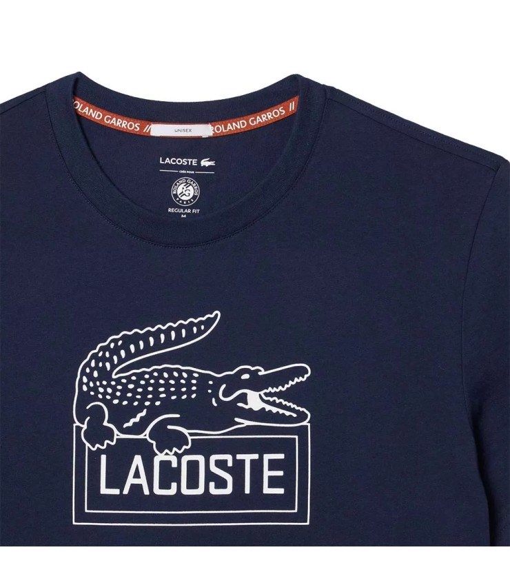Camiseta Unisex Azul Marino Lacoste Sport Roland Garros 4