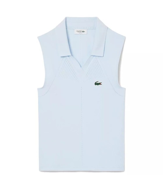 Blue sleeveless polo shirt for women from Lacoste | IPONTENNIS