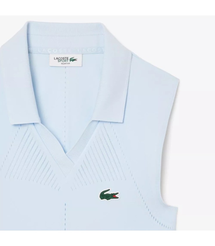 Polo sin mangas azul para mujer de Lacoste 2
