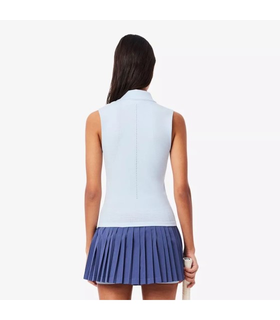 Blue sleeveless polo shirt for women from Lacoste | IPONTENNIS
