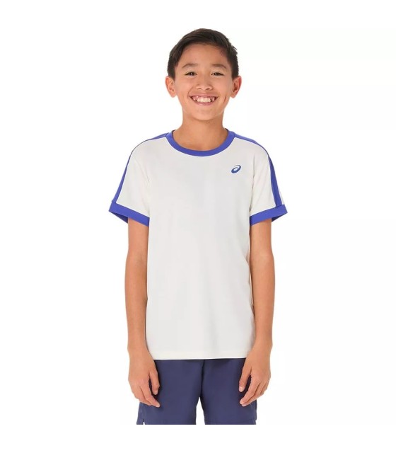 T-shirt Asics Enfant Crème Bleu