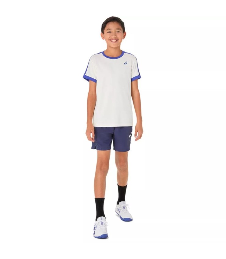 Camiseta Asics Criança Creme Azul