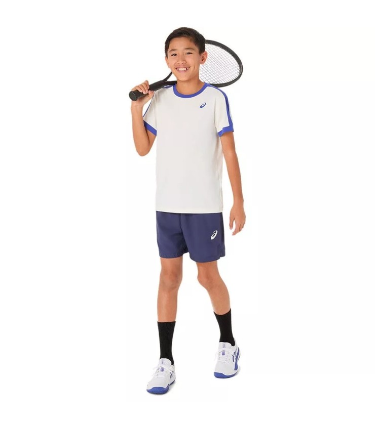 Maglietta Asics Bambino Crema Blu