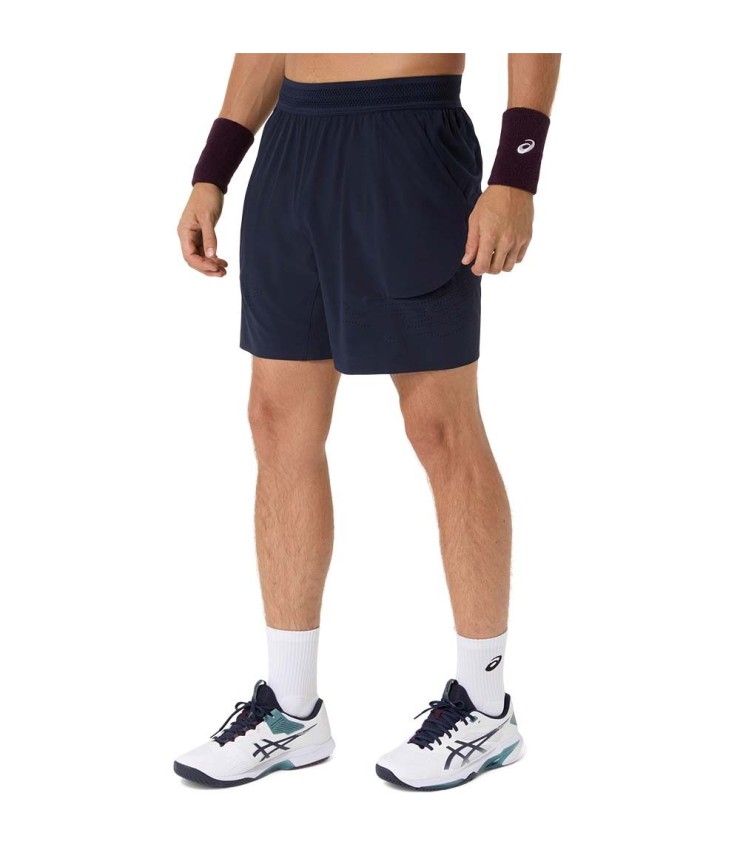 Short ASICS Match Laser Cut Navy Blue 3