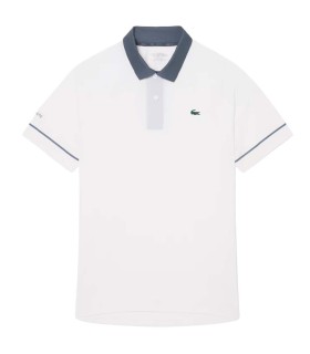 Polo Lacoste Tennis Novak Djokovic sur une piste blanche / grise 1