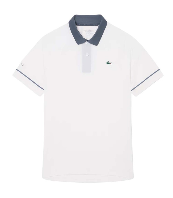 Polo Lacoste Tenis Novak Djokovic En Pista Blanco / Gris 1