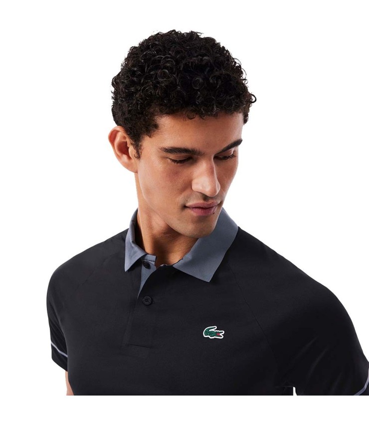 Polo Lacoste Tennis Novak Djokovic su Black / Grey Track 3