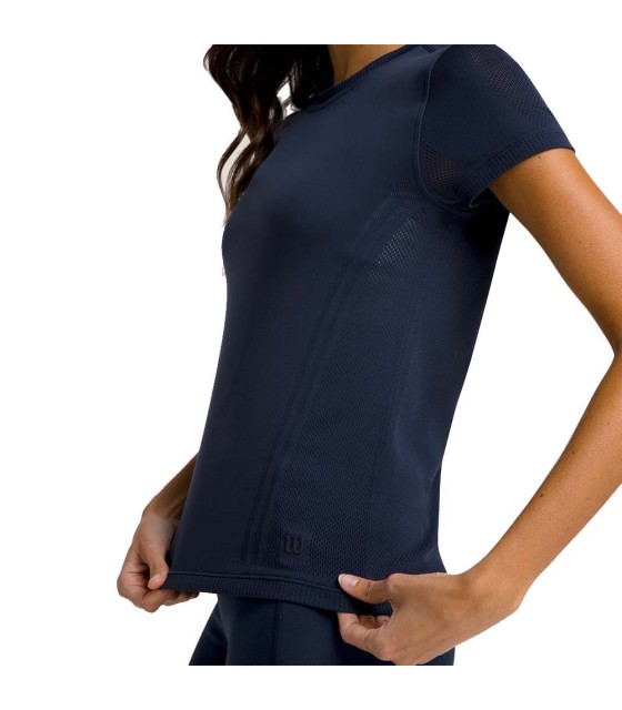 T-shirt sans soudure Wilson Pro Navy Blue 5