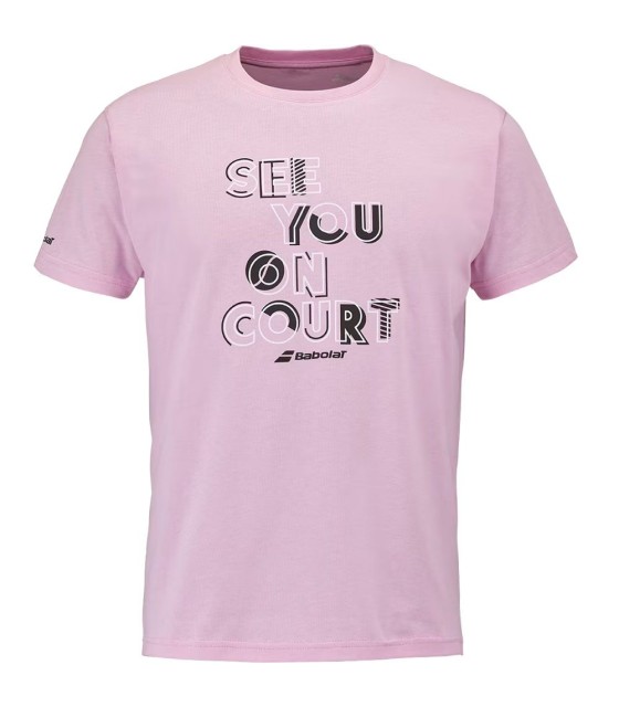 T-shirt de exercício Babolat rosa 1