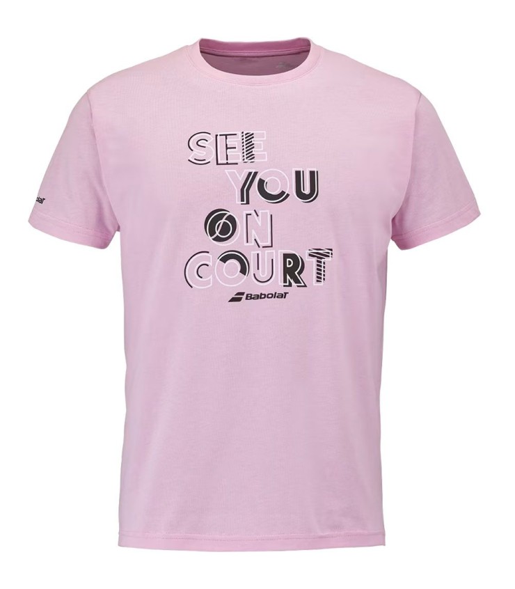 Camiseta Babolat Exercise Message Rosa 1
