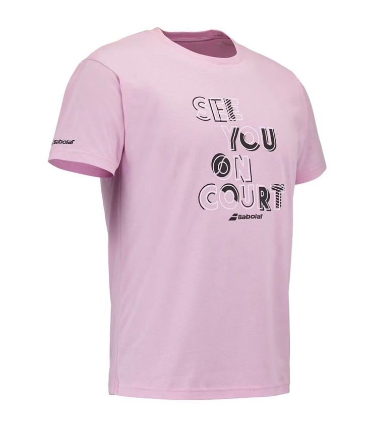 Camiseta Babolat Exercise Message Rosa 2