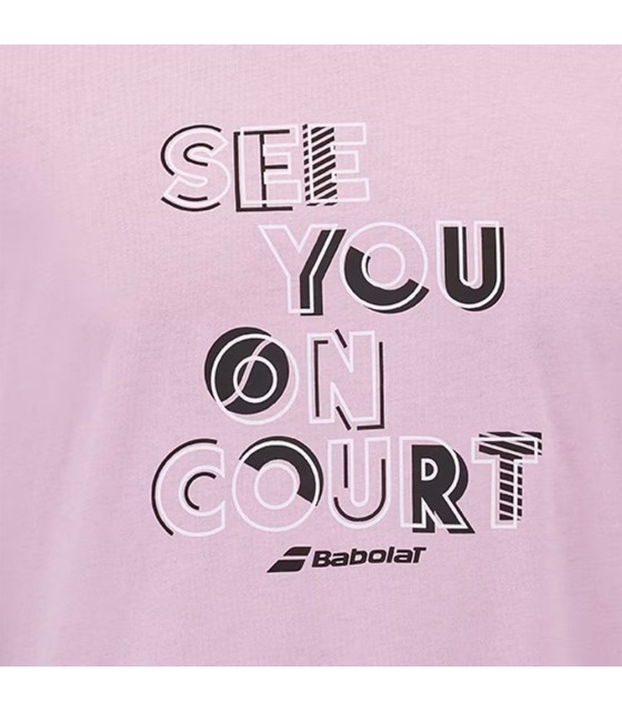 T-shirt do exercício do Babolat rosa 4