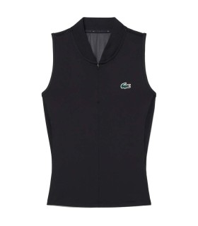 Polo Lacoste Tenis Mujer Sin Mangas Negro 1