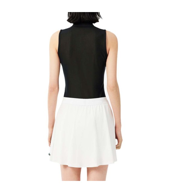 Polo Lacoste Tennis Frau ärmellos schwarz 4
